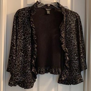 Plus size 2X Jacket animal metallic black& silver